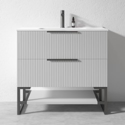 3D-2H 900x450x850mm Grey Floor Standing Plywood Vanity with Stainless Black Frame Leg And Shelf 3D-2H 900x450x850mm Grey Floor Standing Plywood Vanity with Stainless Black Frame Leg And Shelf